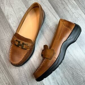 Dr. Comfort Mallory Horsebit Loafers Brown Leather Slip On Shoes Size 6 1/2